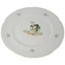 Speiseteller Essteller 24,5 cm VEB Dresden Blumendekor grün gelb Blumen gebraucht - akzeptabel