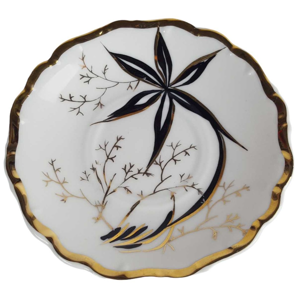 [458163902] Untertasse Golddekor 0,55 L 11,8 cm Hagemann Kunst Steele Porzellan gebraucht - gut