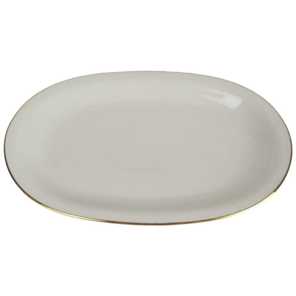 [458164162] Servierplatte Fleischplatte Goldrand 31,9x20,4 cm Eschenbach Alte Formen gebraucht - gut