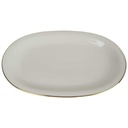 Servierplatte Fleischplatte Goldrand 31,9x20,4 cm Eschenbach Alte Formen gebraucht - gut