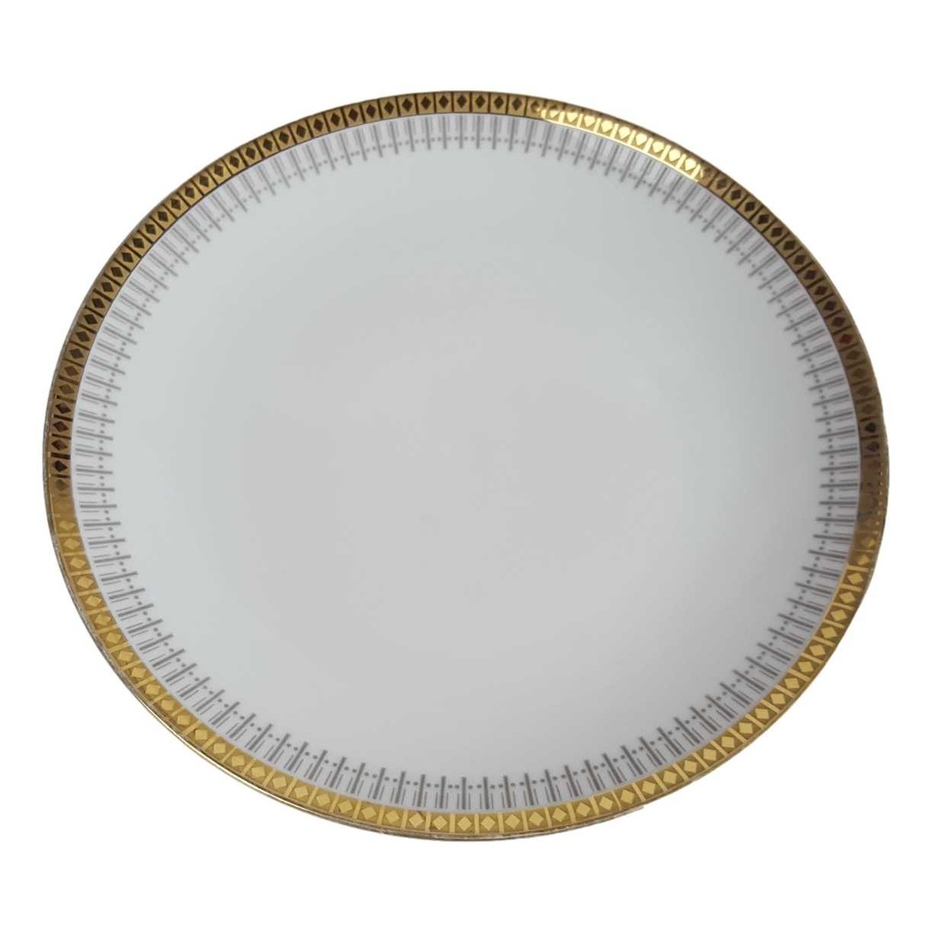 [458164175] Kuchenteller Dessertteller Goldrand 19,5 cm Winterling Kirchenlamitz grau Dekor gebraucht - gut
