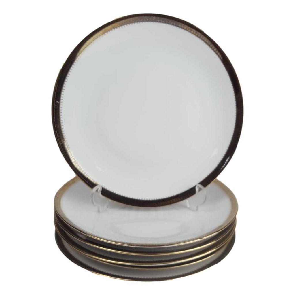 [458164188] Kuchenteller Dessertteller Goldrand 19,8 cm Schaller weiß Bavaria gebraucht - gut