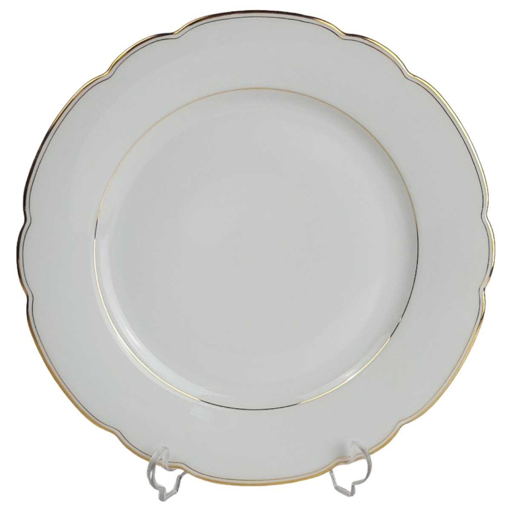 Speiseteller Essteller Goldrand Golddekor 24 cm Seltmann Weiden Inka Weiß gebraucht - gut