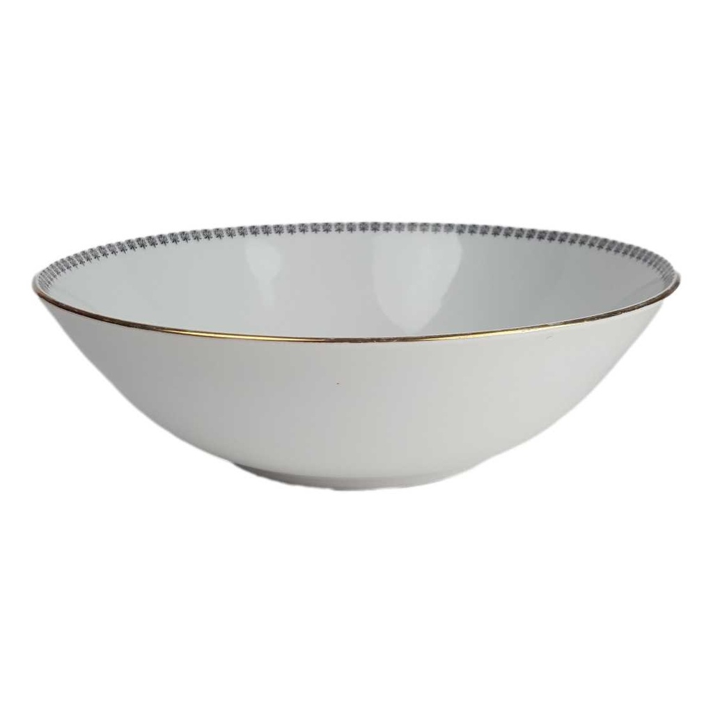 [458164206] Schüssel 23,2 cm Retsch Wunsiedel Form 4406 schwarz gold Dekor gebraucht - gut