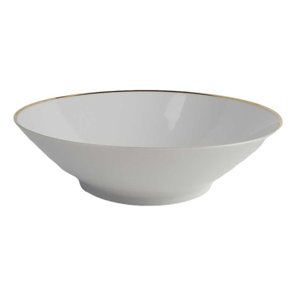 [458164214] Schüssel Goldrand Golddekor 24 cm Seltmann Weiden Vohenstrauß Weiß gebraucht - gut