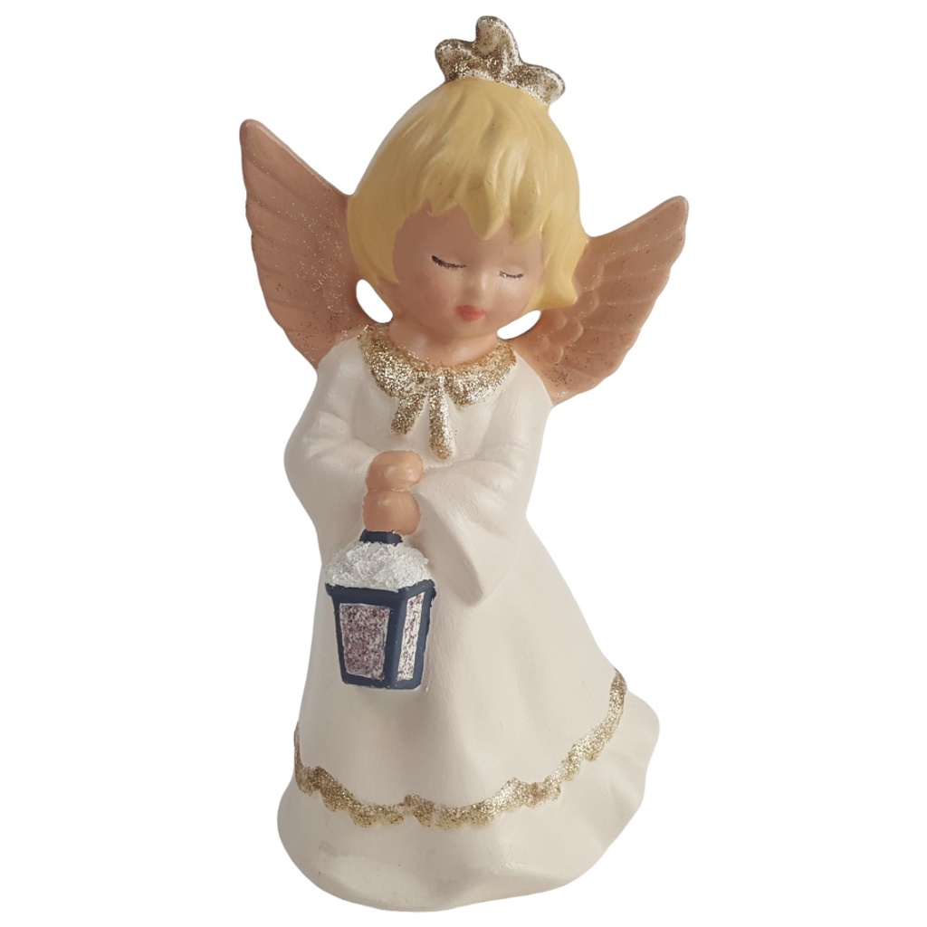 [458164230] Keramik Keramikfigur Engel mit Laterne H 19,2 cm