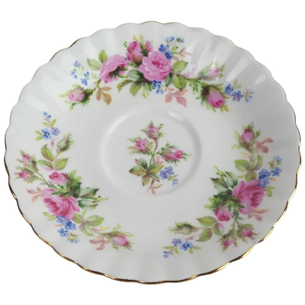 [458164255] Untertasse für Kaffee klein 12,4 cm Royal Albert Moss Rose gebraucht - gut