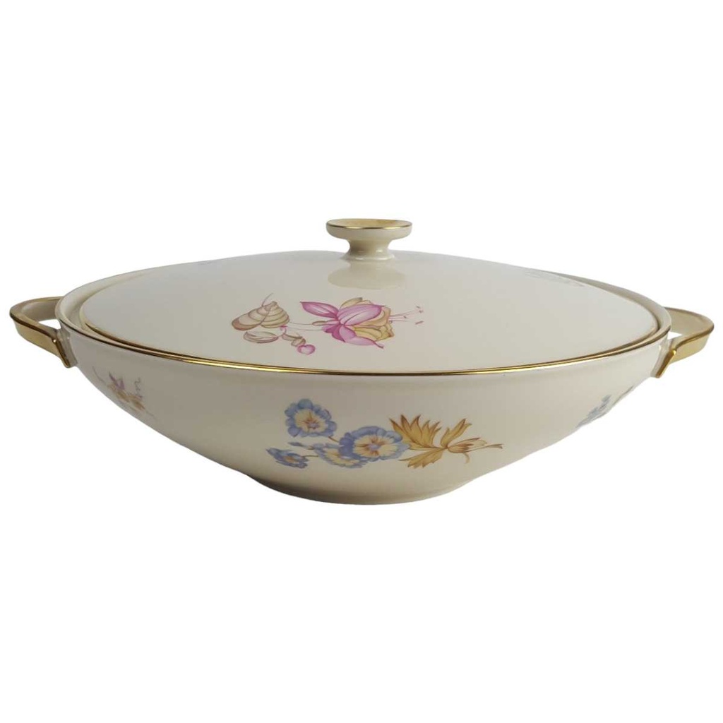 [458164262] Ragoutterrine Terrine Servierschüssel 1 L Heinrich Anmut Orchidee Selb gebraucht - gut