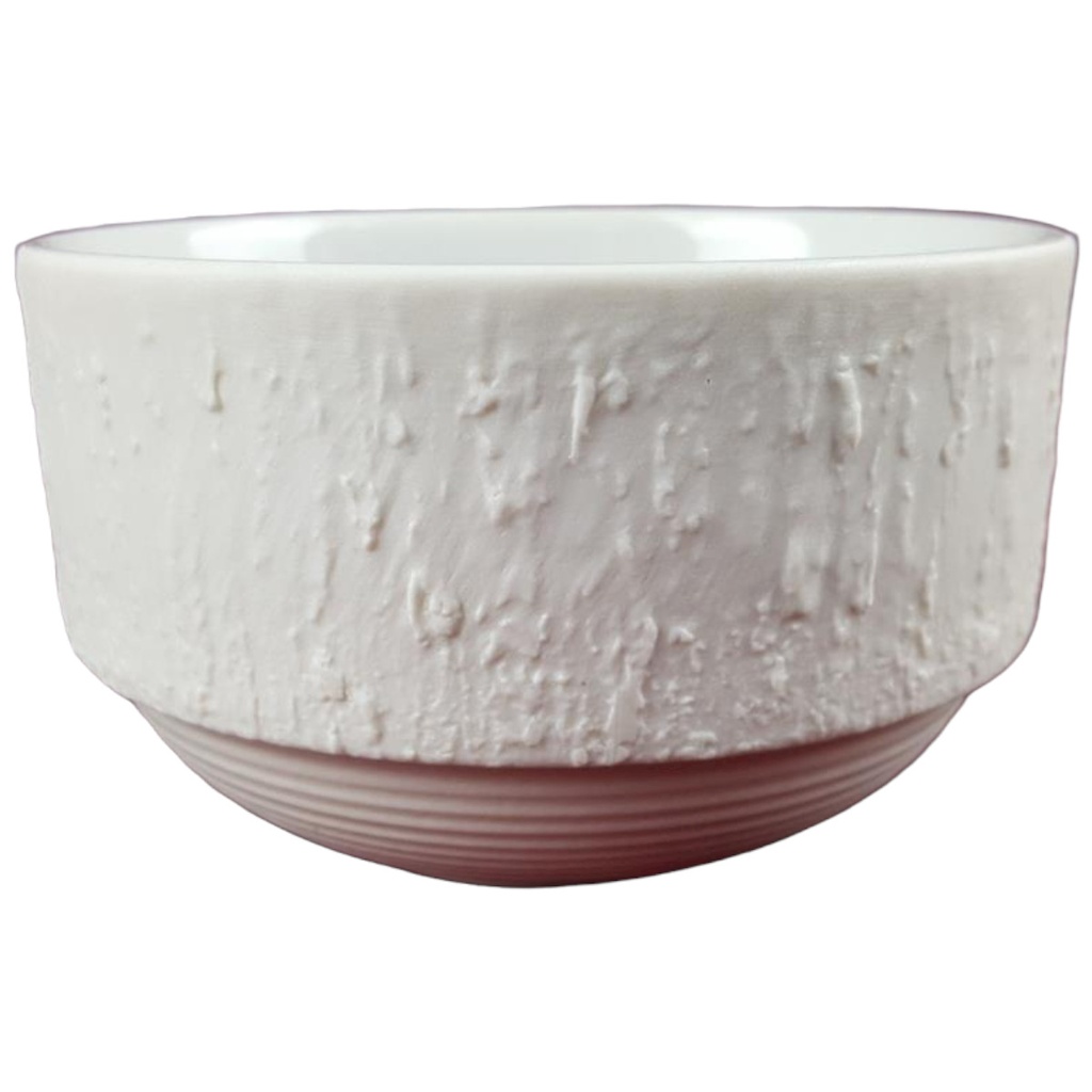 Dessertschale 9,7 cm Bareuther Form 5387 Reliefdekor Weiß gebraucht - gut