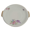 Tortenplatte Tortenständer Goldrand Edelstein Bavaria Blumendekor Blumen gebraucht - gut