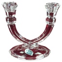 Sudety Lead Crystal 2-armig Kerzenhalter Kerzenständer H 16,7 cm