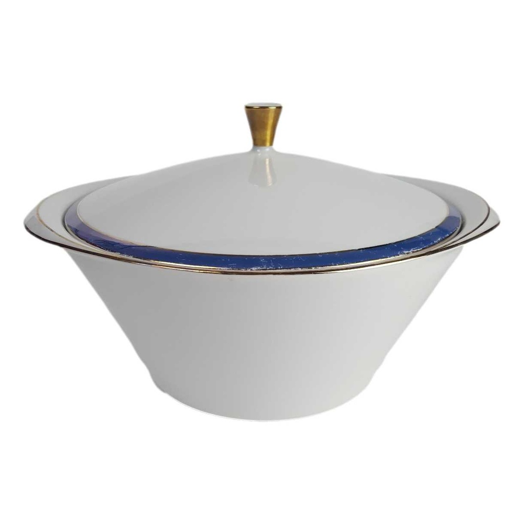 [458164294] Schüssel Terrine 1,45 L Mitterteich Blau gold gebraucht - akzeptabel