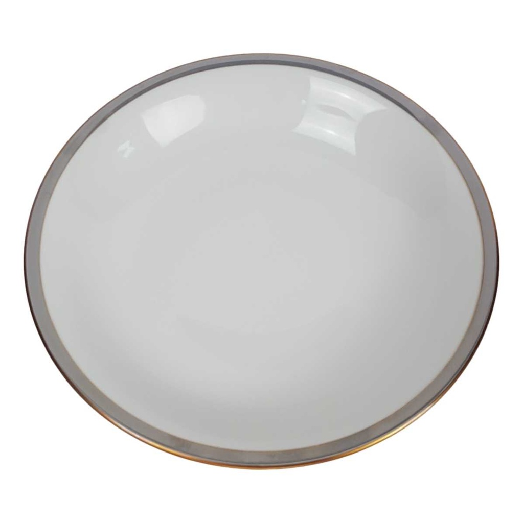 [458164305] Suppenteller Goldrand 22,8 cm Edelstein Bavaria Grauband 21499 gebraucht - gut