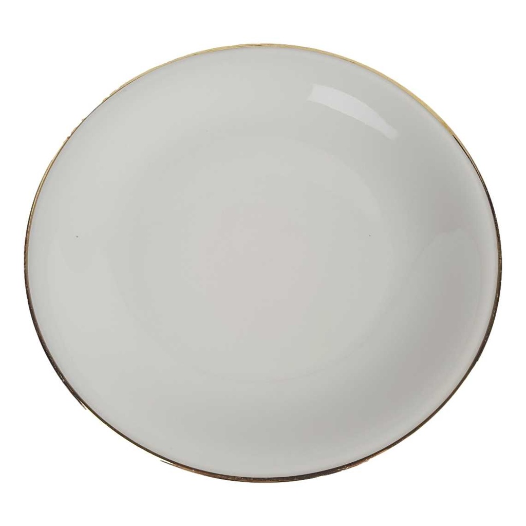 Kuchenteller Dessertteller Goldrand 19,2 cm Winterling Marktleuthen Elfenbein Beige Bavaria gebraucht - gut