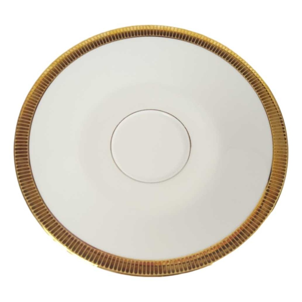[458164313] Untertasse für Tee Goldrand 15,2 cm Zeh Scherzer 9719 Elfenbein gebraucht - gut