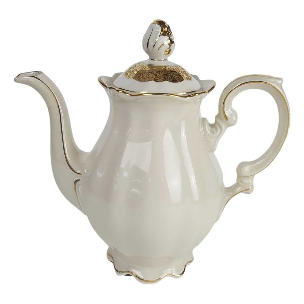 [458164318] Kaffeekanne Goldrand 1,8 L Kronester Bavaria elfenbein gebraucht - gut