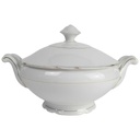 Sauciere Suppenterrine Terrine Goldrand 1,5 L Schirnding Bavaria weiß gebraucht - gut
