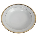 Chodziez Porzellan Goldrand geriffelt Suppenteller D 22,9 cm