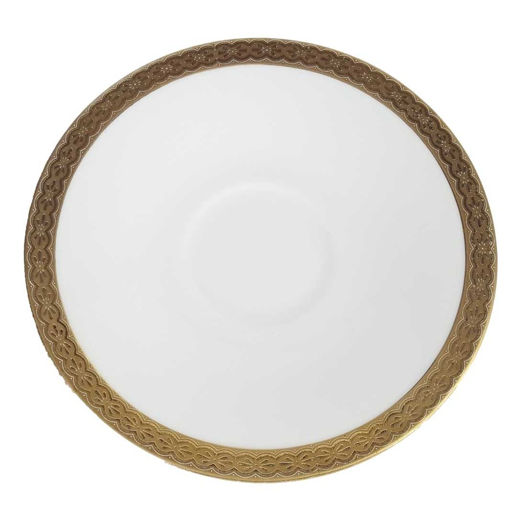 [458164360] Untertasse Golddekor 14,3 cm Hutschenreuther Arzberg weiß gebraucht - gut