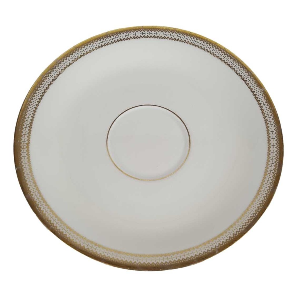 Untertasse Goldrand 15,1 cm Seltmann Weiden Vohenstrauß elfenbein Beige gebraucht - gut