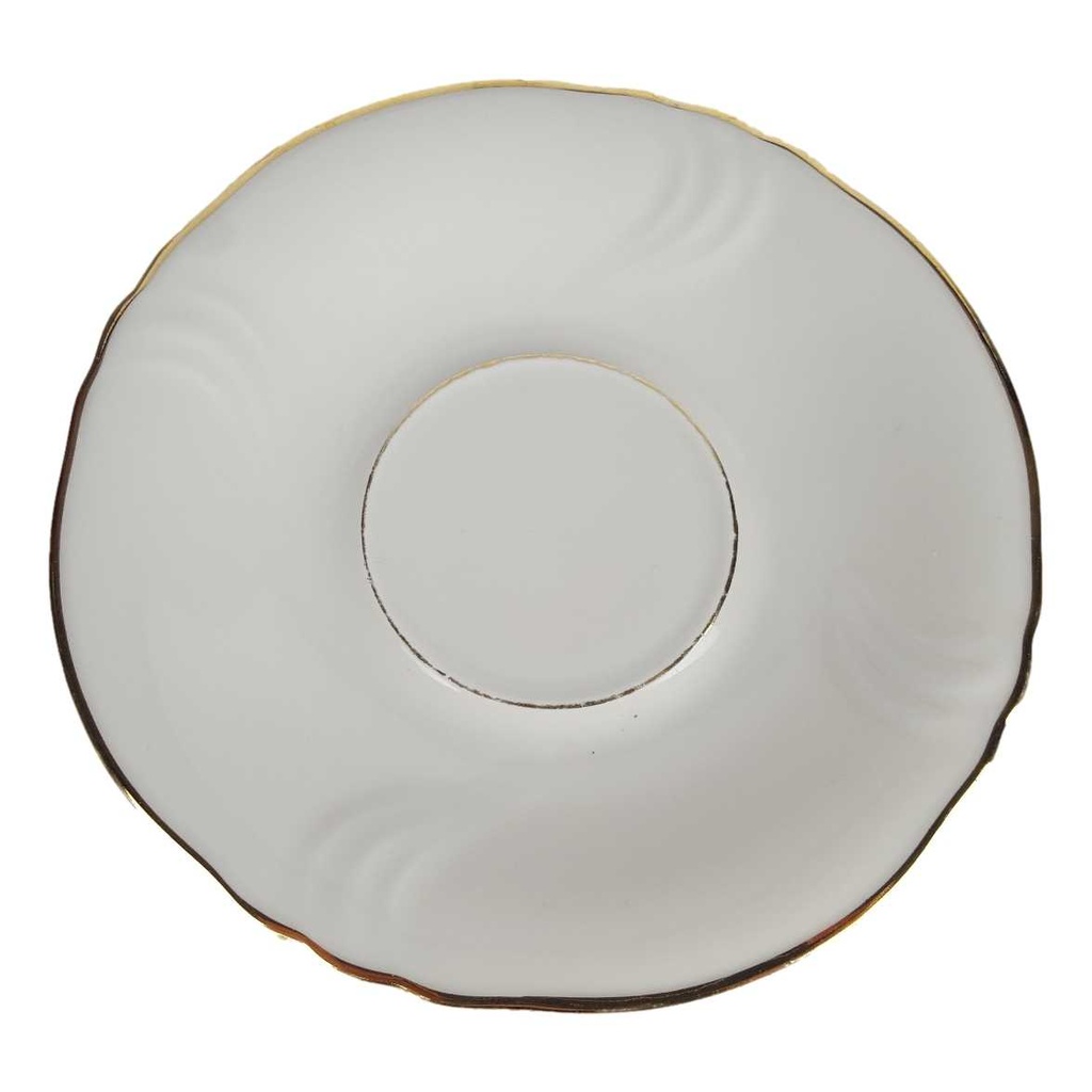 [458164364] Untertasse Goldrand 14,5 cm Winterling Marktleuthen Elfenbein Bavaria gebraucht - gut