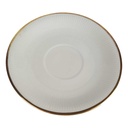 Untertasse Goldrand 14,3 cm Schumann Bavaria geriffelt elfenbein gebraucht - gut
