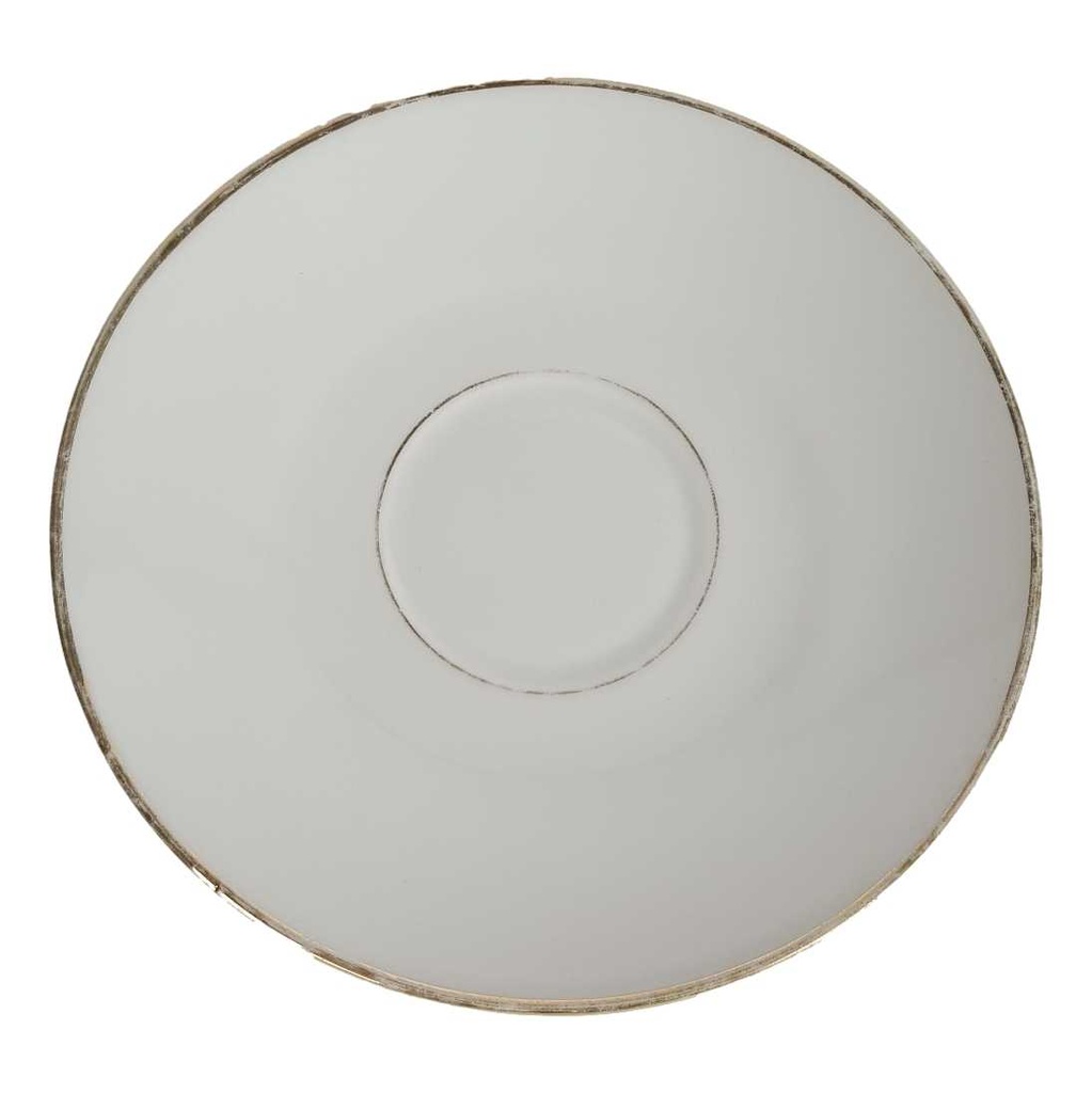 Untertasse Goldrand 15 cm Winterling Marktleuthen Elfenbein Bavaria gebraucht - gut