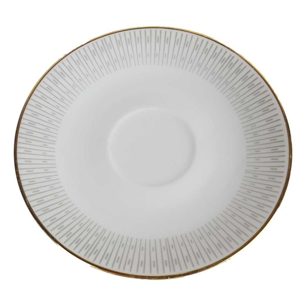 Untertasse Goldrand 15 cm Winterling Kirchenlamitz grau Dekor gebraucht - gut