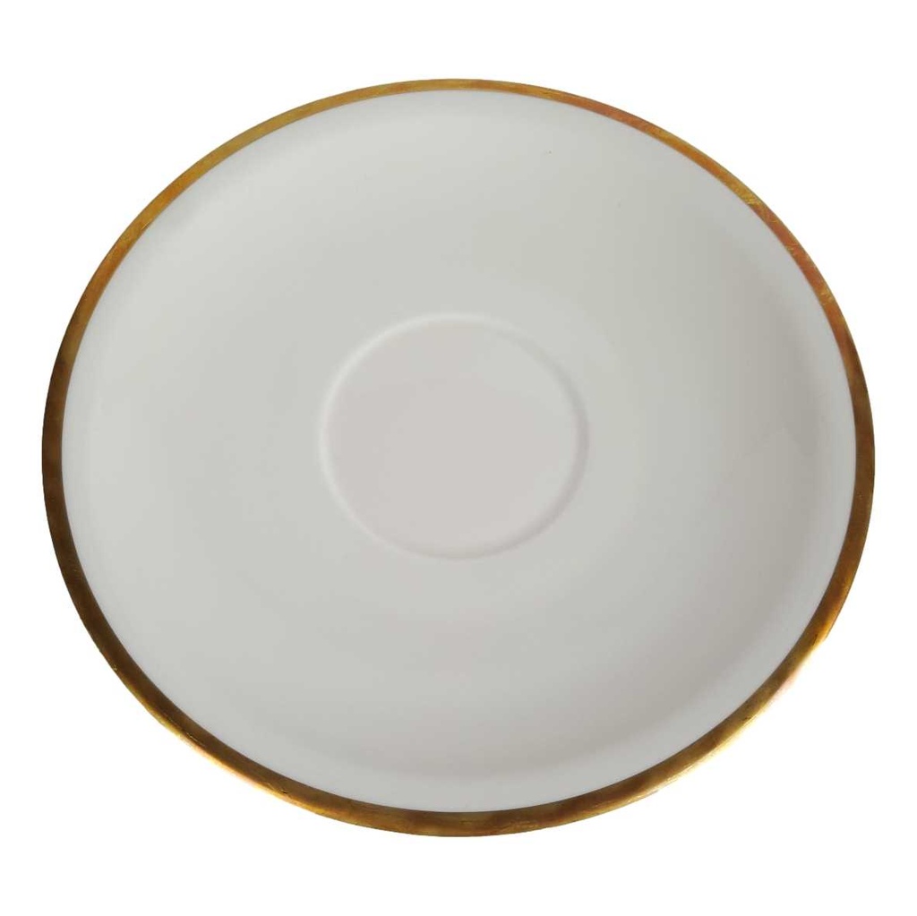 [458164369] Untertasse Goldrand 16,8 cm Händel Bavaria elfenbein gebraucht - gut