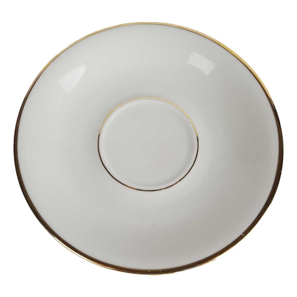 Untertasse Goldrand 14,8 cm Winterling Marktleuthen Elfenbein Bavaria gebraucht - gut