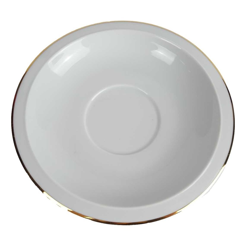 [458164373] Untertasse Goldrand 15,8 cm Burg Lindau Weiß gebraucht - gut