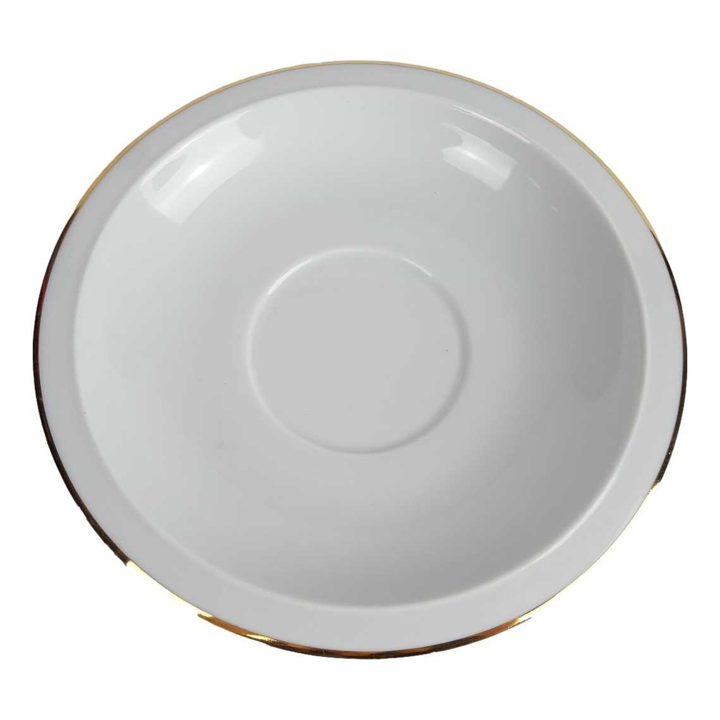 [458164374] Untertasse Goldrand 16,1 cm Burg Lindau Weiß gebraucht - gut
