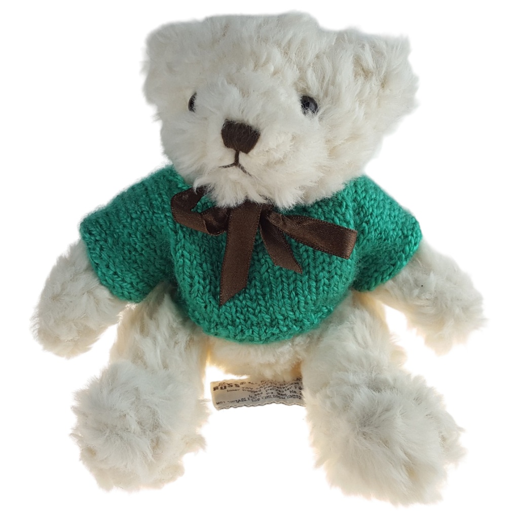 Russ Berrie Teddybär Bär Butterworth mit Schleife H 12,8 cm