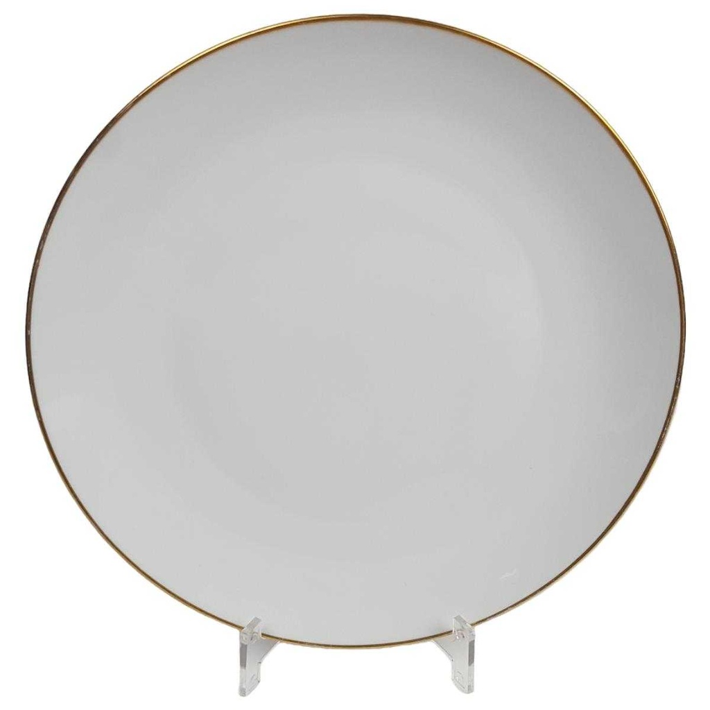 [458164395] Speiseteller Essteller Goldrand 24 cm Seltmann Weiden Weiß gebraucht - gut