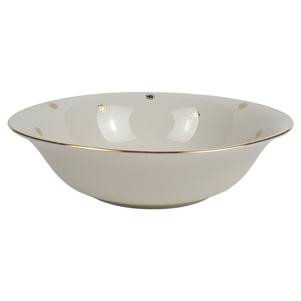[458164443] Porzellan Blumen Golddekor Goldrand elfenbein Schüssel D 23,8 H 6,5 cm