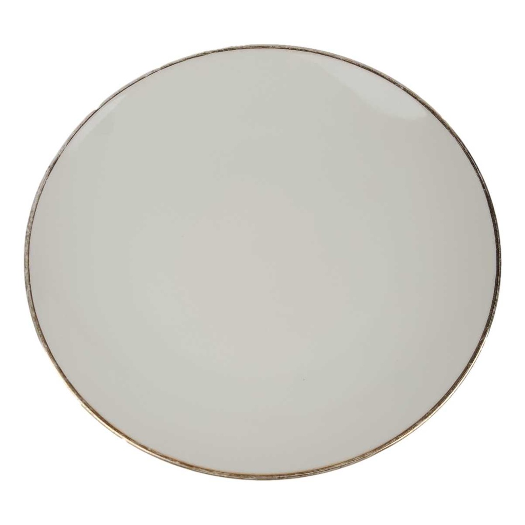 Kuchenteller Dessertteller Goldrand 19,7 cm Winterling Marktleuthen Elfenbein Bavaria gebraucht - gut