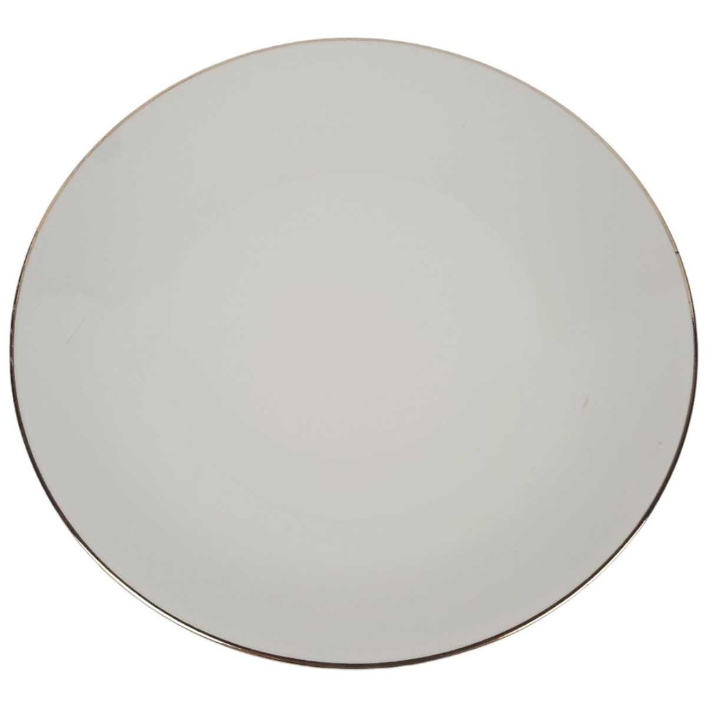 Speiseteller Essteller Goldrand 23,7 cm Bareuther elfenbein 44 Beige Bavaria gebraucht - gut