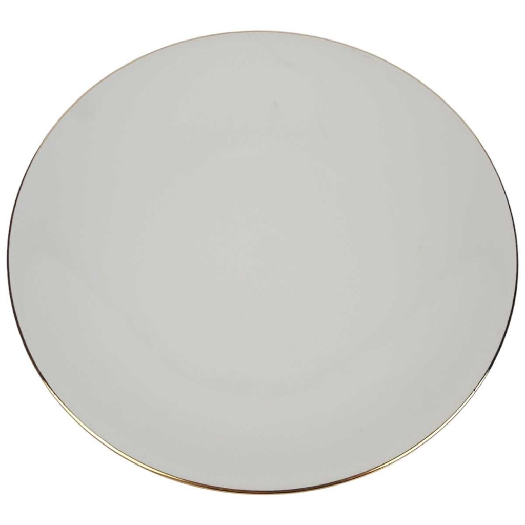 [458164462] Speiseteller Essteller Goldrand 24 cm Bareuther elfenbein Beige Bavaria gebraucht - gut