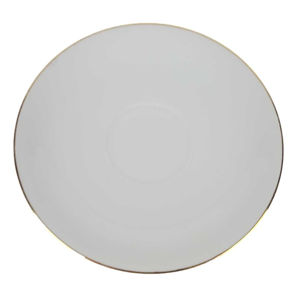 Untertasse Goldrand 14,2 cm Seltmann Weiden Weiß gebraucht - akzeptabel