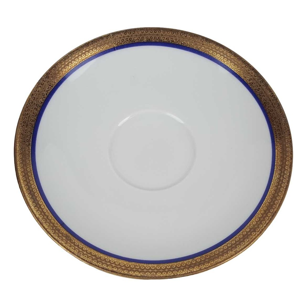 [458164474] Untertasse Goldrand 14,2 cm Winterling Kirchenlamitz Kobalt gebraucht - gut