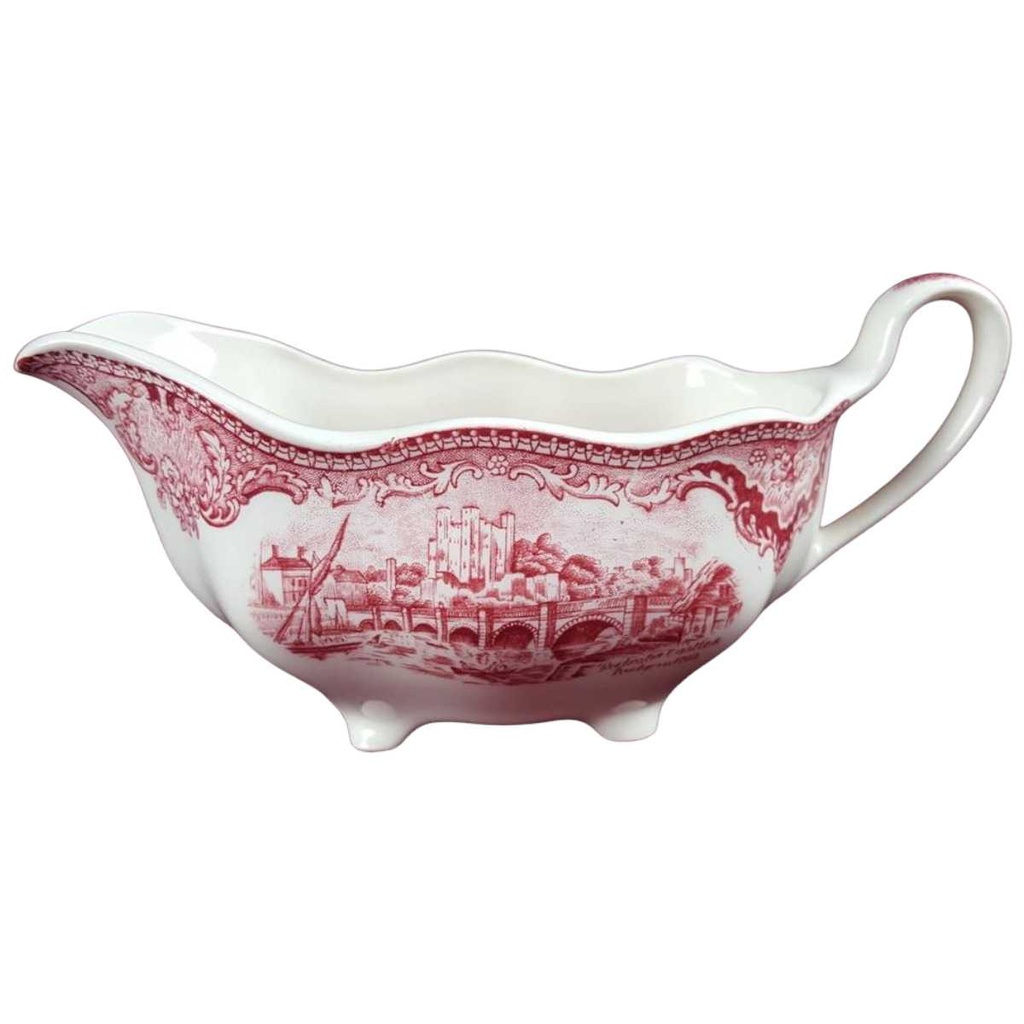 Sauciere ohne Teller Johnson Bros Old Britain Castles Rot gebraucht - sehr gut
