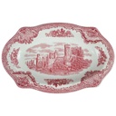 Servierplatte 20,3x13 cm Johnson Bros Old Britain Castles Rot gebraucht - sehr gut