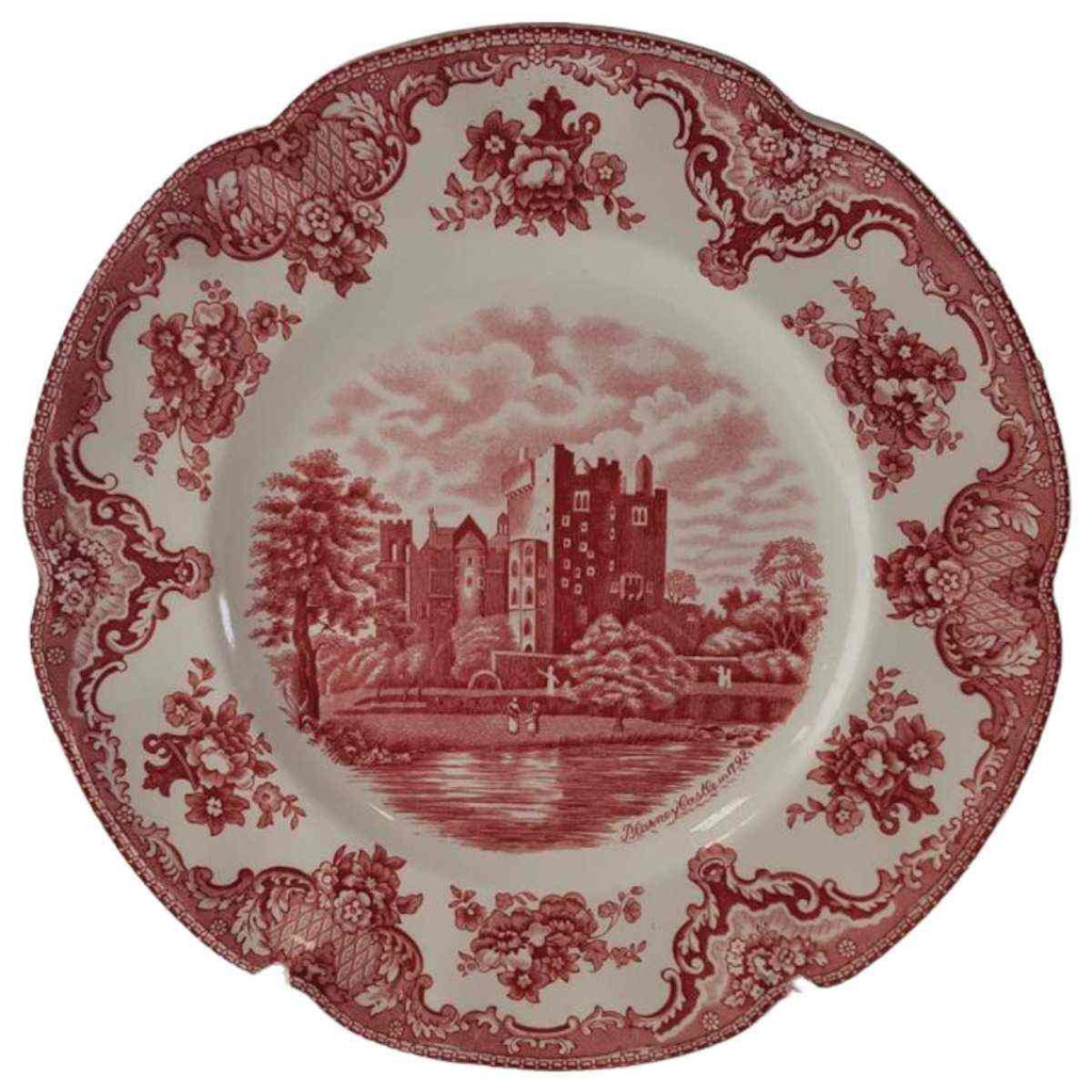Speiseteller Essteller 25,5 cm Johnson Bros Old Britain Castles Rot gebraucht - gut