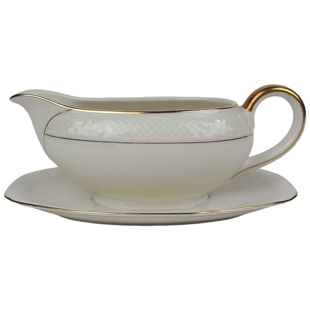 Sauciere Goldrand 1tlg 0,4 L Schaller elfenbein Beige Bavaria gebraucht - gut
