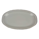 Fleischplatte Goldrand 32,8x20,2 cm Schaller elfenbein Beige Bavaria gebraucht - akzeptabel