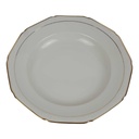 Suppenteller Goldrand 24,4 cm Schaller elfenbein Bavaria gebraucht - gut