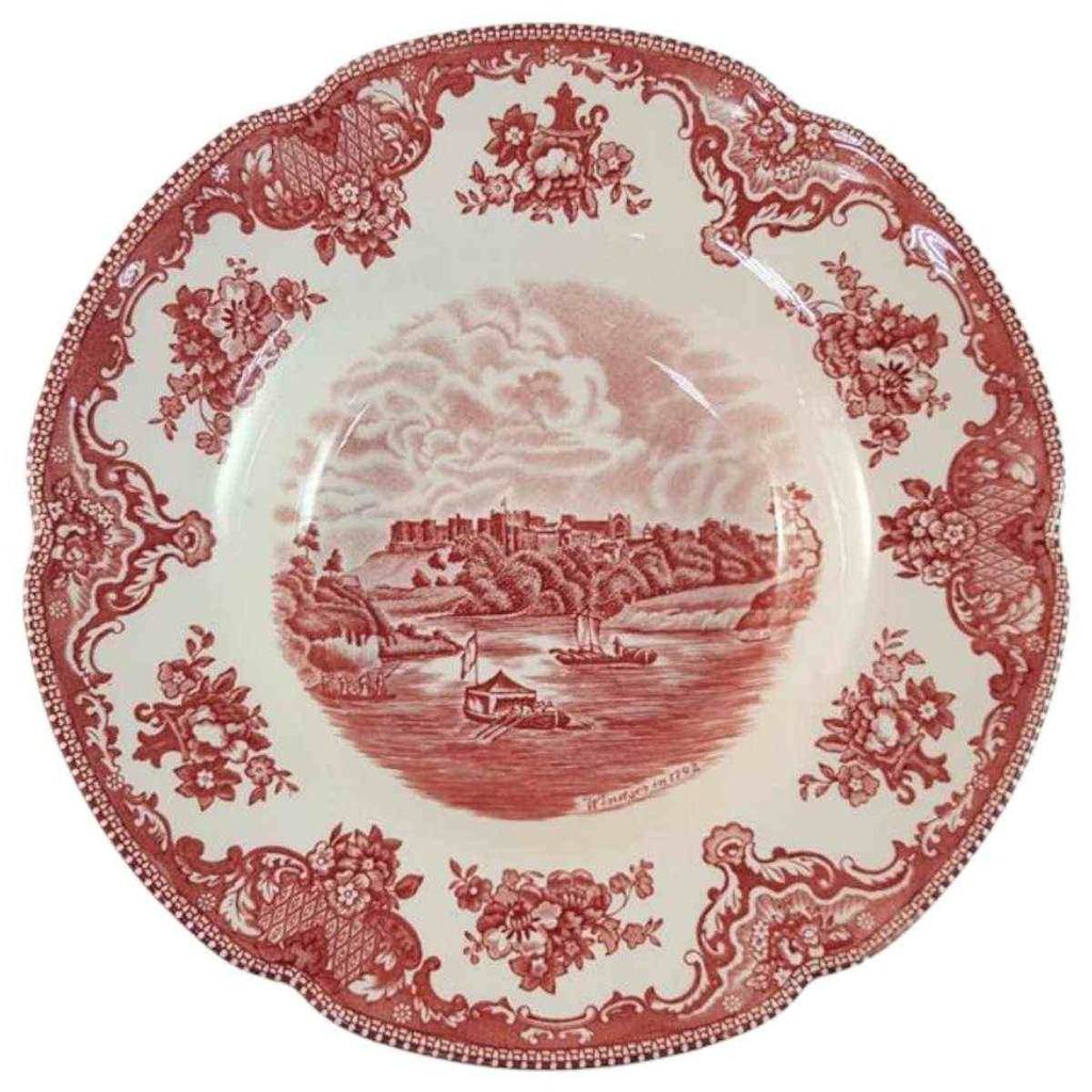 Suppenteller Speiseteller 22,3 cm Johnson Bros Old Britain Castles Rot gebraucht - neuwertig