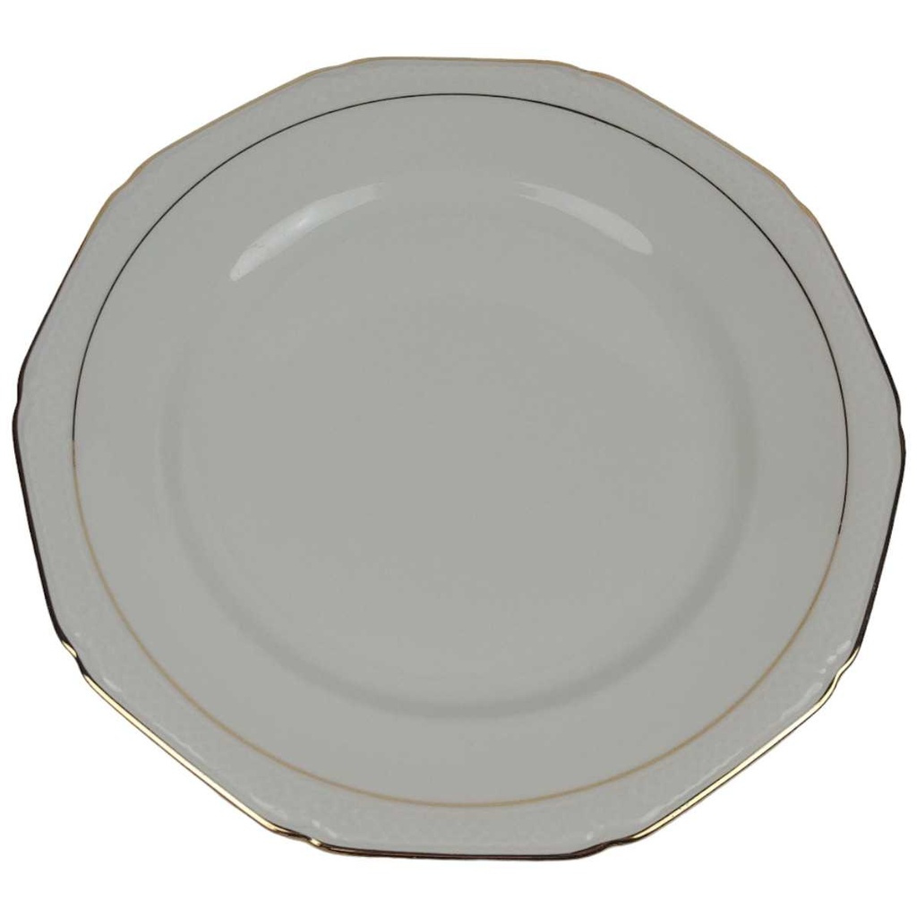 [458164739] Speiseteller Essteller Goldrand 24,3 cm Schaller elfenbein Beige Bavaria gebraucht - gut