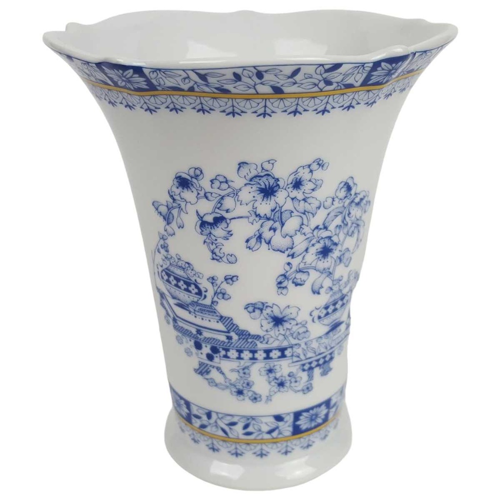 Vase 13,6 cm Schaller China Blau gebraucht - gut