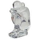 R.Rigot Baccarat Glas Figur Skulptur Frau Akt sitzend signiert H 11 cm